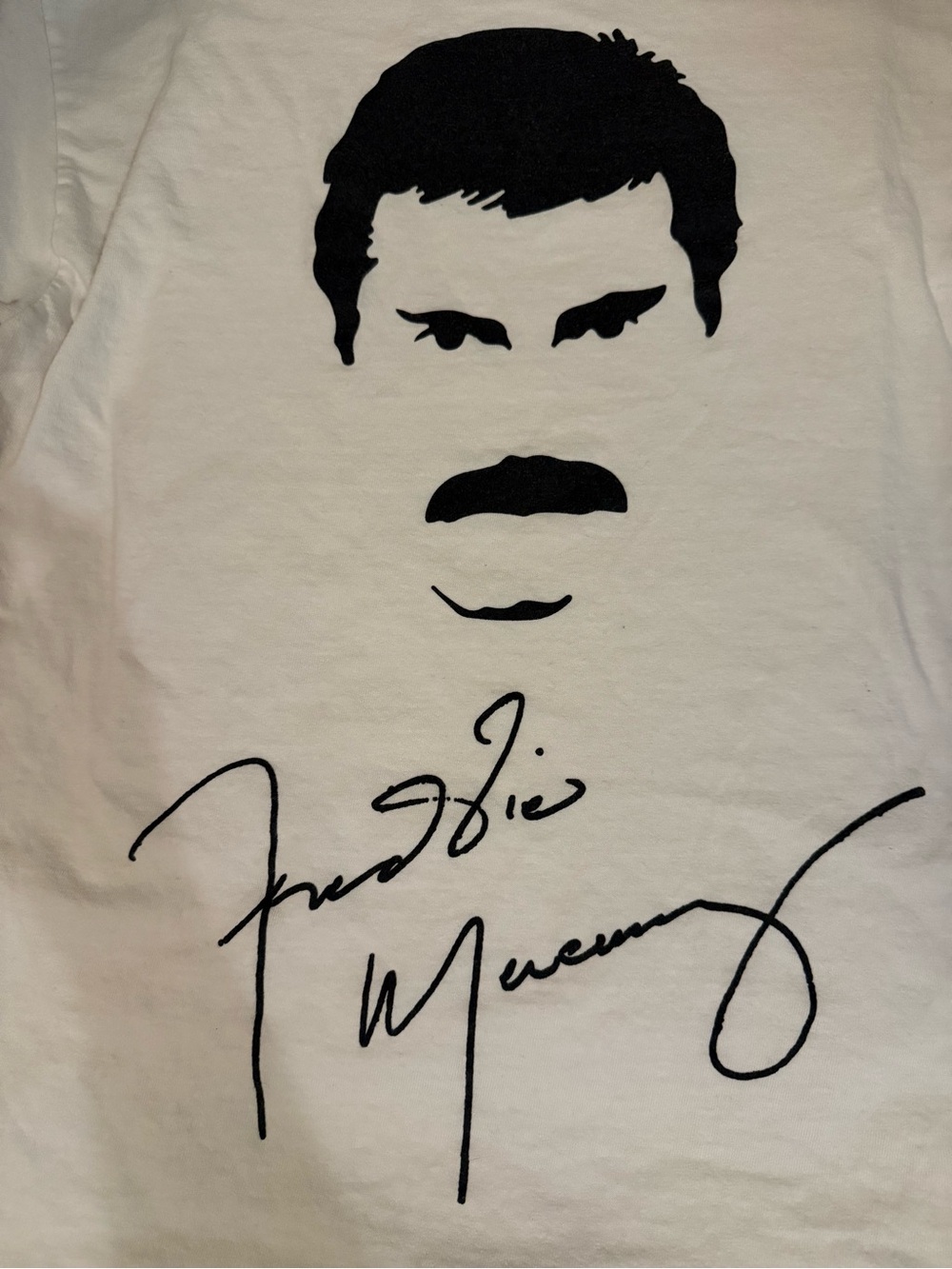 Men's White Graphic Crewneck T-Shirt with Black Print